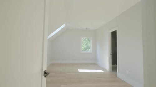 Wide Footage of Modern White Design Window or Skylight in a Modern Apartment Home Interior