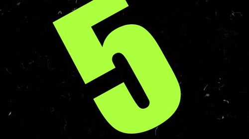 Bright Green Countdown with Grunge Film Overlay