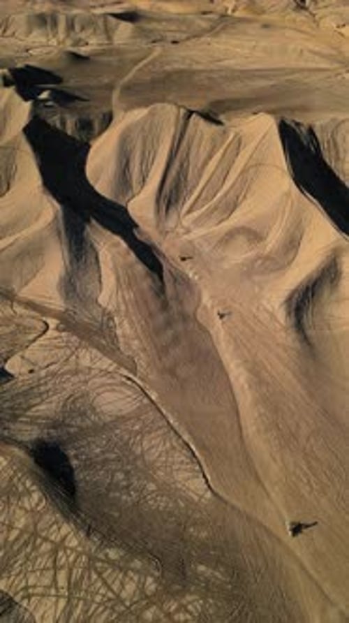 Aerial view of Swing Arm Army Motocross Track, Hanksville, Utah, United States.