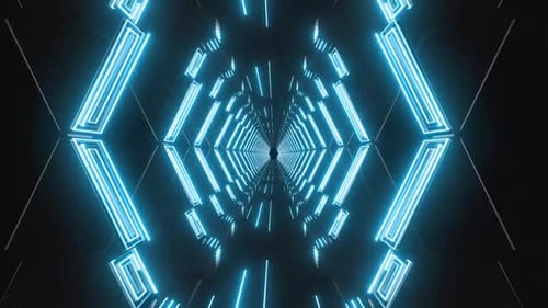 El dinámico túnel de neón de estrellas y líneas avanza