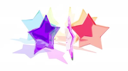 Color Glass Stars on White Intro Able to Loop Seamless