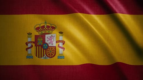 Realistic Waving Spain National Flag Animation