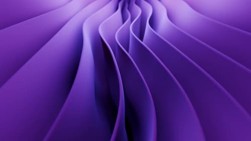 Looped abstract background with gently flowing layered purple waves stream and smooth soft shadows