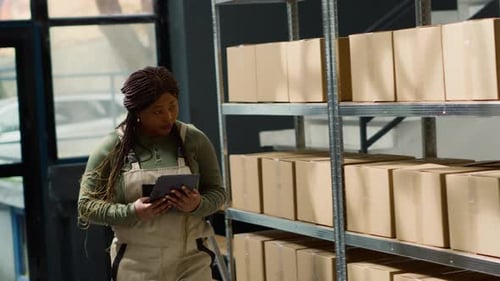Warehouse Sorter Checks Inventory