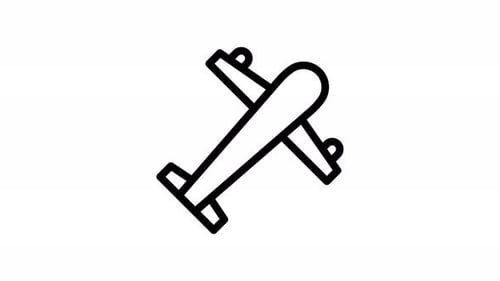 Animated Airplane Line Icon for Travel and Transportation
