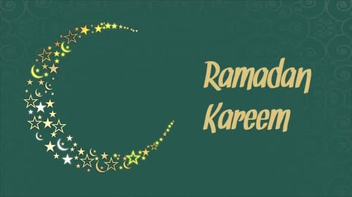 Ramadan Kareem Golden Stars Crescent Moon Title Animation