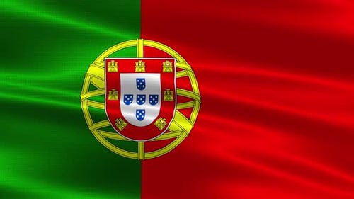 Waving Flag of Portugal Seamless Loop