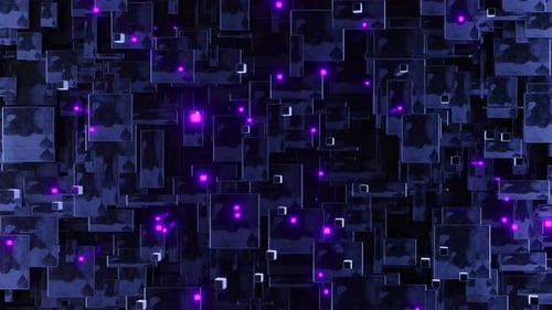 Top View Motion Graphics of Flying Forward on Tech Background