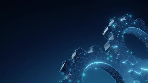 Engrenages numériques représentant le concept de réseau et de travail d'équipe