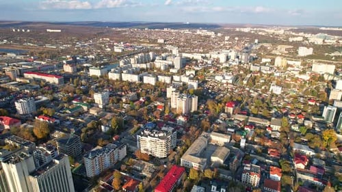 Panoramic aerial drone view of Triumphal Arch, Great National Assembly Square Government Building
