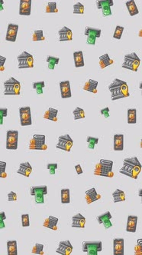 Seamless Pattern Abstract Characters Digital Icons Financial Risk Security