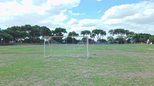 Football goals on a field