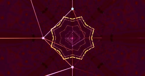 Expérience fluide en boucle vidéo en tunnel coloré créant des visuels immersifs avec des motifs vibrants et