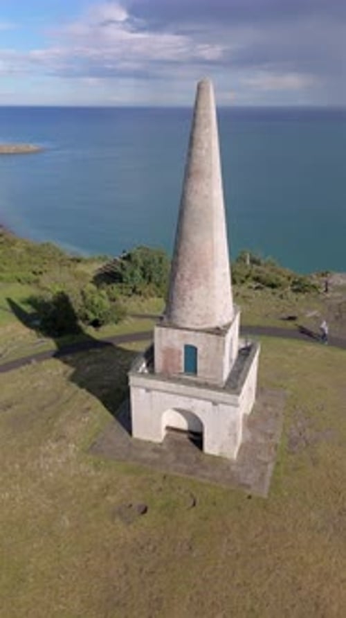 Aerial View of the Obelisk on Killiney Hill in Dublin Ireland