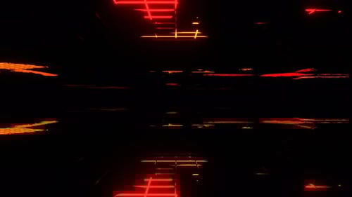 Red And Orange Abstract Chaotic Neon Flashes Background Vj Loop In 4K