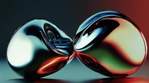 Abstract Liquid Metal Forms Merging and Separating