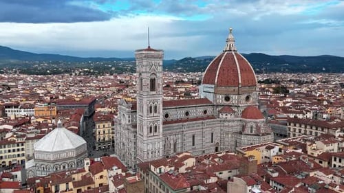 Aerial view of Florence’s Duomo, showcasing its iconic dome and historic architecture