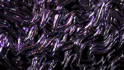 Abstract Shimmering Liquid Metal Waves Background Loop