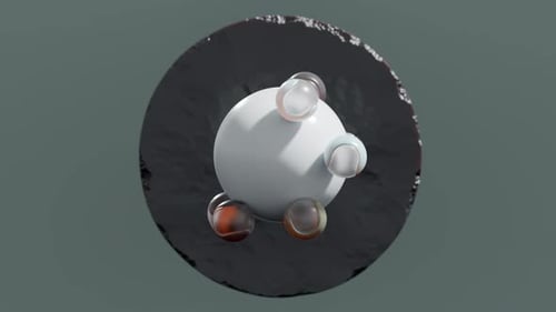 Animation 3D en boucle de boules tournantes