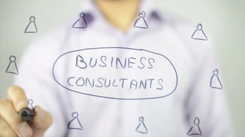 Hand Writing Business Consultants Concept Diagram