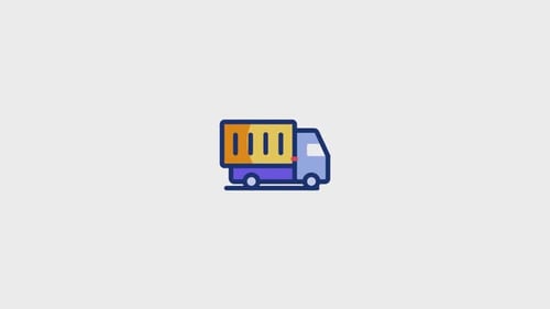 Flat Design Delivery Truck Animation