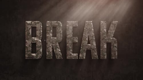 Cracked Stone Text Title Animation with Volumetric Light