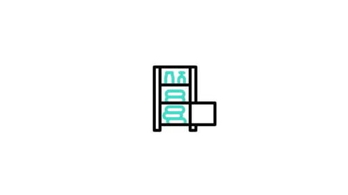 Flat Design Shelf Storage Filling Animation