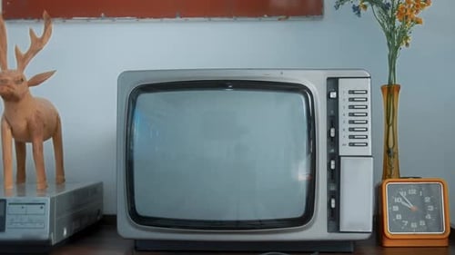 Retro Television and VCR in Home Interior