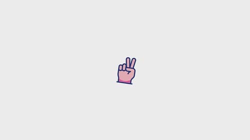 Animated Hand Peace Sign Gesture