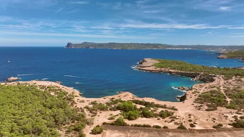 The West Coast of Ibiza in the Summer Aerial View