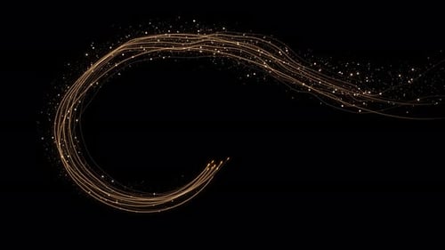 Trail Christmas Energy Flying Lines Flash Lights. Gold Particles Motion Particle Gold Dust, Merry Ch