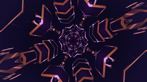 Glowing Geometric Tunnel Loop Animation