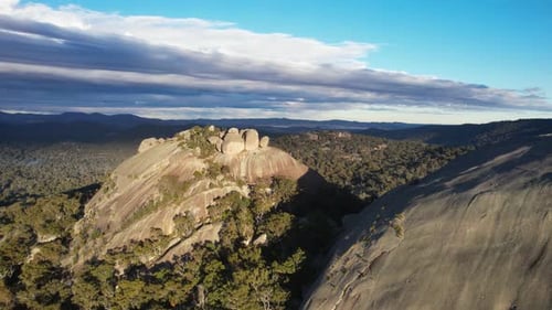 Aerial view of rock formations and boulders, Australia.