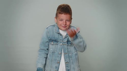Upset Toddler Stylish Boy Making Face Palm Gesture Feeling Bored Disappointed in Result Bad News