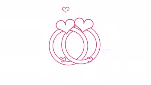 Animated Wedding Rings with Intertwining Hearts