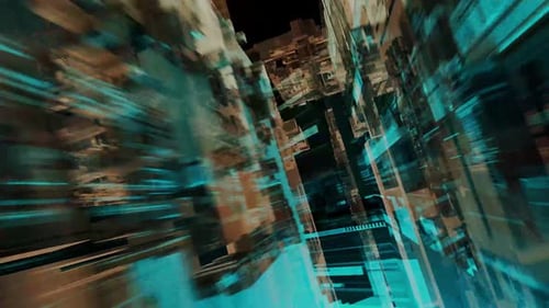 Futuristic Digital Tunnel Flythrough Motion Background
