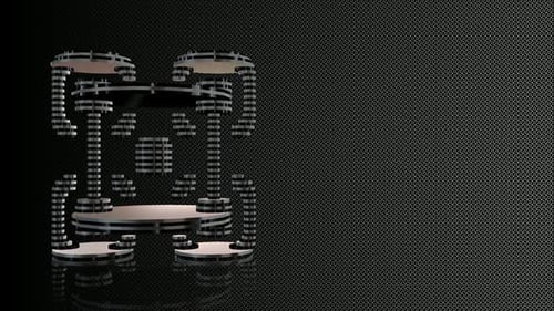 Modern 3D Metallic Structure Assembly Loop Animation