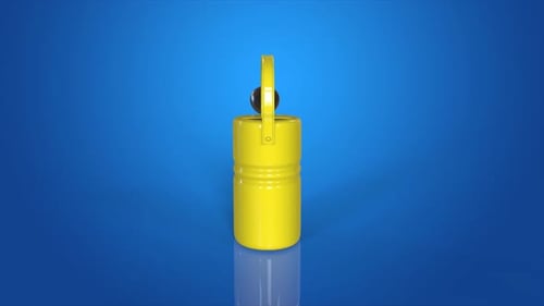 3D Rotating Yellow Watering Can for Gardening and Agriculture