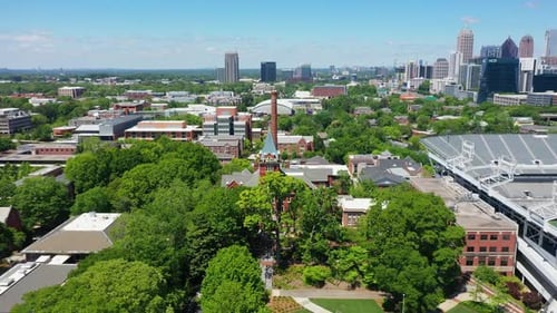 Tech Tower, Power Plant Chimney At Georgia Institute of Technology Next To Bobby Dodd Stadium In Atl