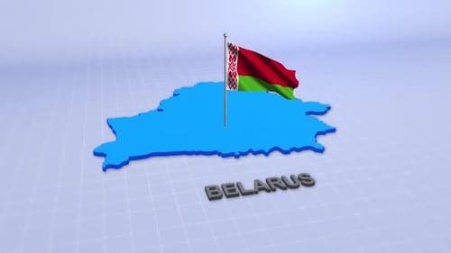Belarus Map With Flag