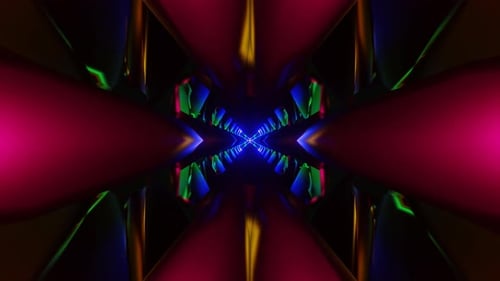 Lively VJ Loop with a Mesmerizing and Hypnotic Neon Backdrop Creating Motion