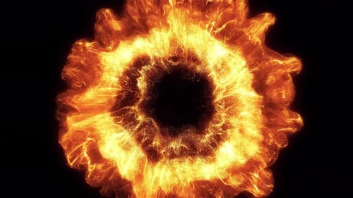 Ember spark explosion burst with hot particles fading to transparent background