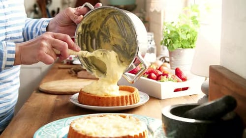 Making Strawberry Cake