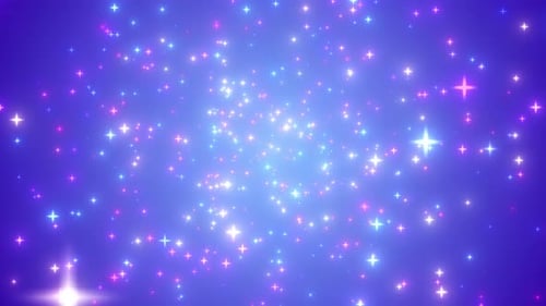 Glowing stars sparkle on a colorful abstract background. shiny multicolored stars background.