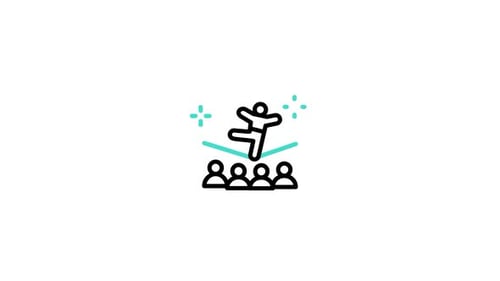 Minimalist Line Art Performer and Audience Icon Animation