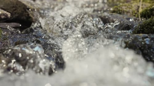 Slow Motion of Mountain River