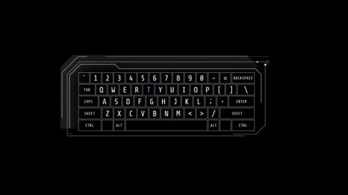 Futuristic Digital Keyboard HUD Interface Animation
