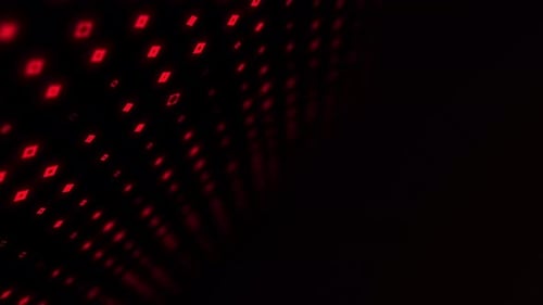 Futuristic Red Geometric Grid Background Loop