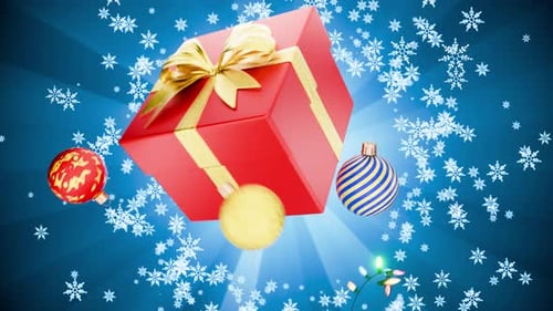 Christmas tree decorations, gifts. Merry Christmas! Festive concept. Happy New Year!
