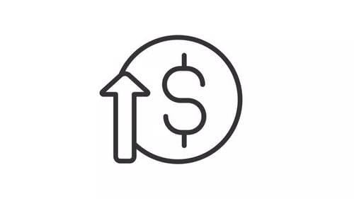 Animated Dollar Sign with Up Arrow Icon
